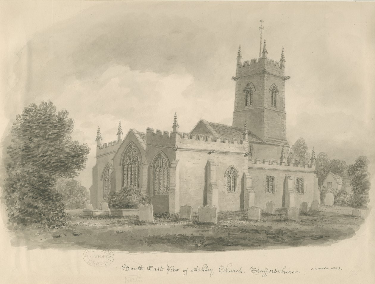 Ashley Church: sepiateckning av John Buckler