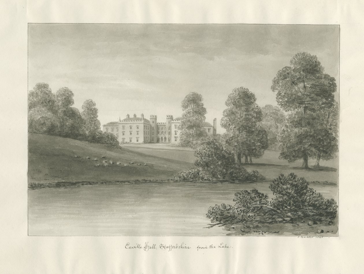 Enville Hall: sepiateckning av John Buckler