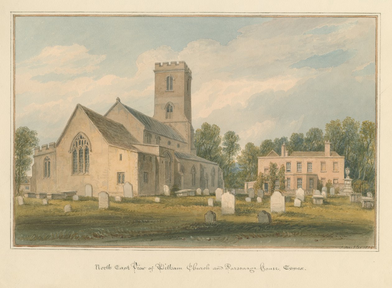 Essex - Witham kyrka och prästhus av John Buckler