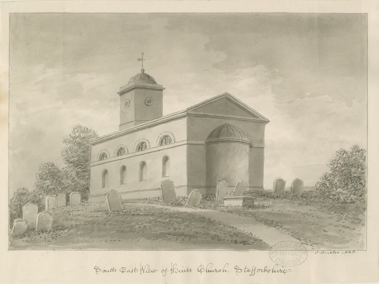 Tips Kyrka: sepiateckning av John Buckler