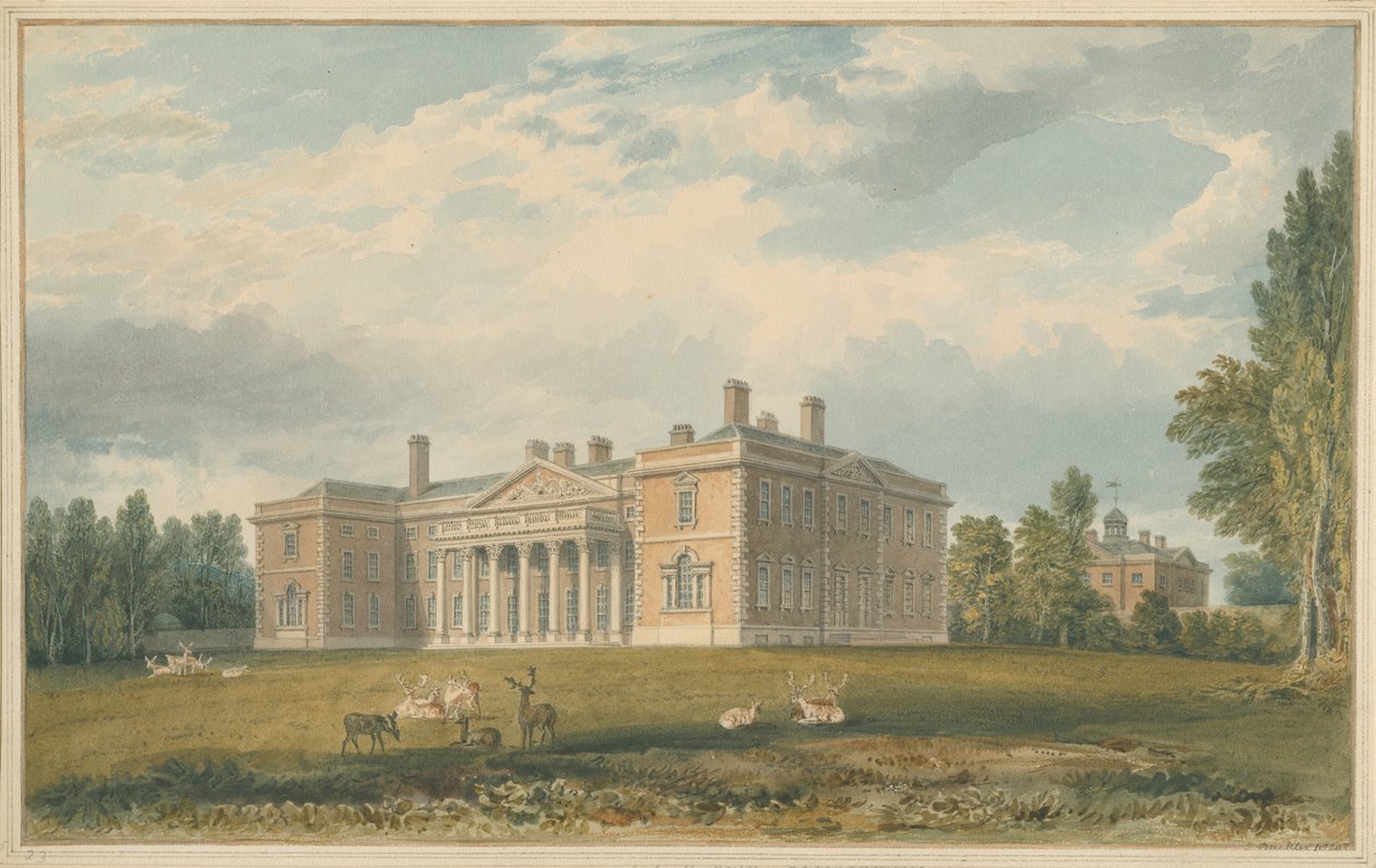 Leicestershire - Gopsall House, 1820 av John Buckler