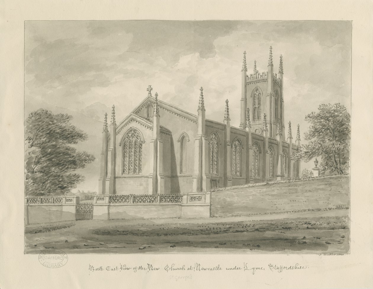Newcastle-under-Lyme - "St. George"s" av John Buckler