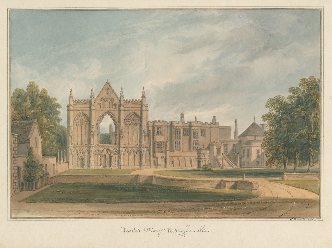 Nottinghamshire - Newsted Priory, 1826 av John Buckler