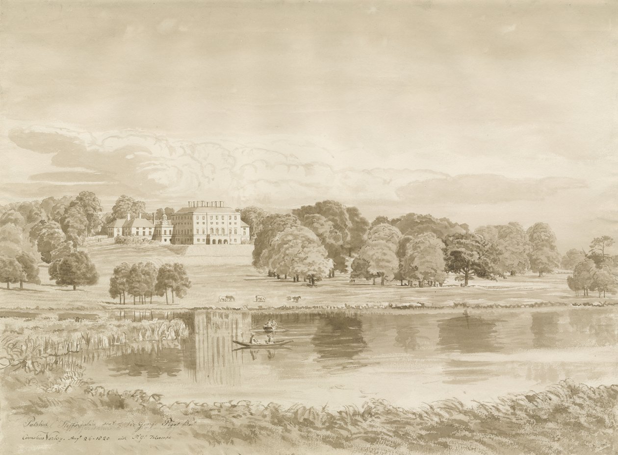 Patshull House: sepiatvättteckning, 26 augusti 1820 av John Buckler