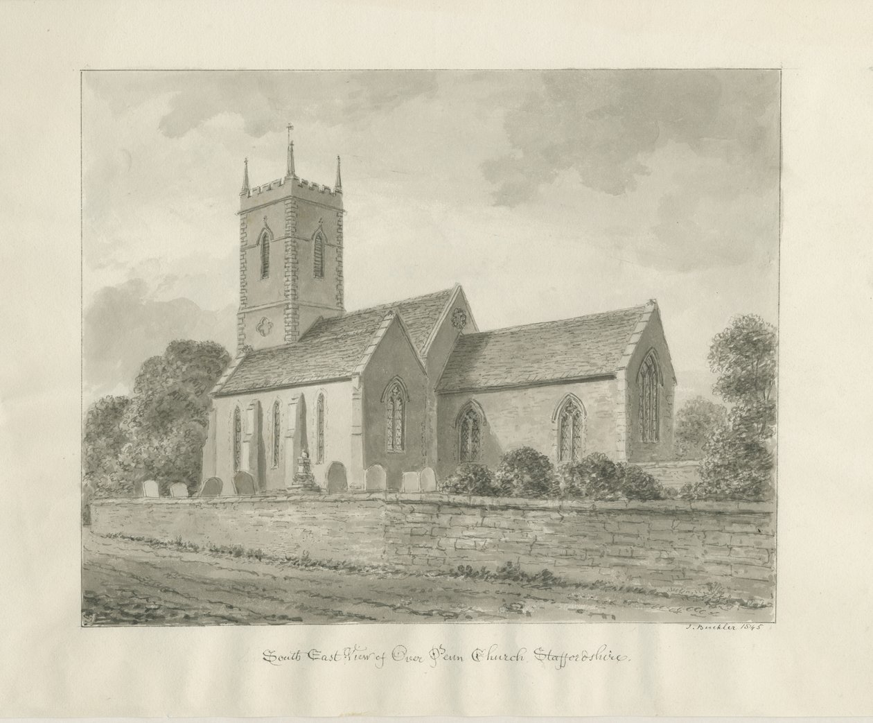 Penn Church: sepiateckning av John Buckler