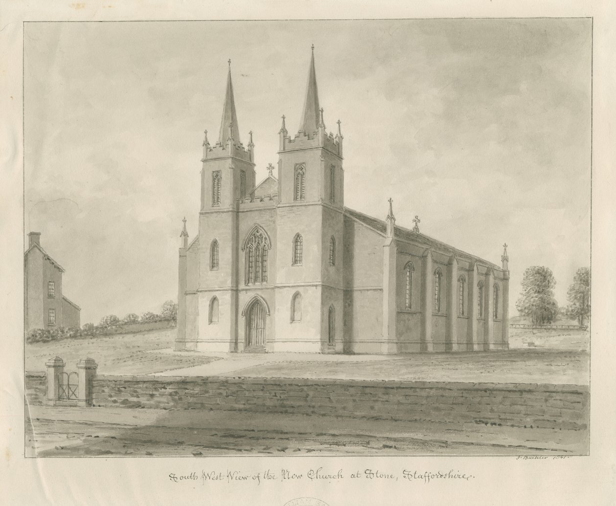 Stenkyrka [Ny]: sepiateckning av John Buckler