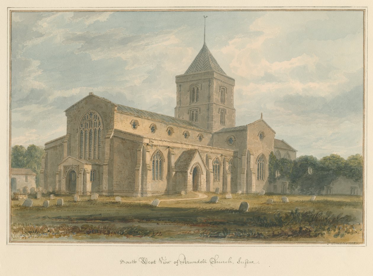 Sussex - Arundel Church, 1804 av John Buckler