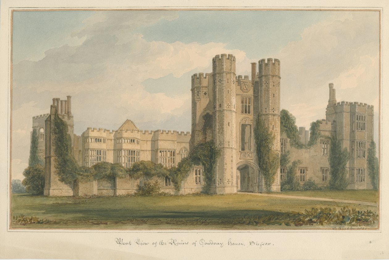 Sussex - Cowdray House, 1825 av John Buckler