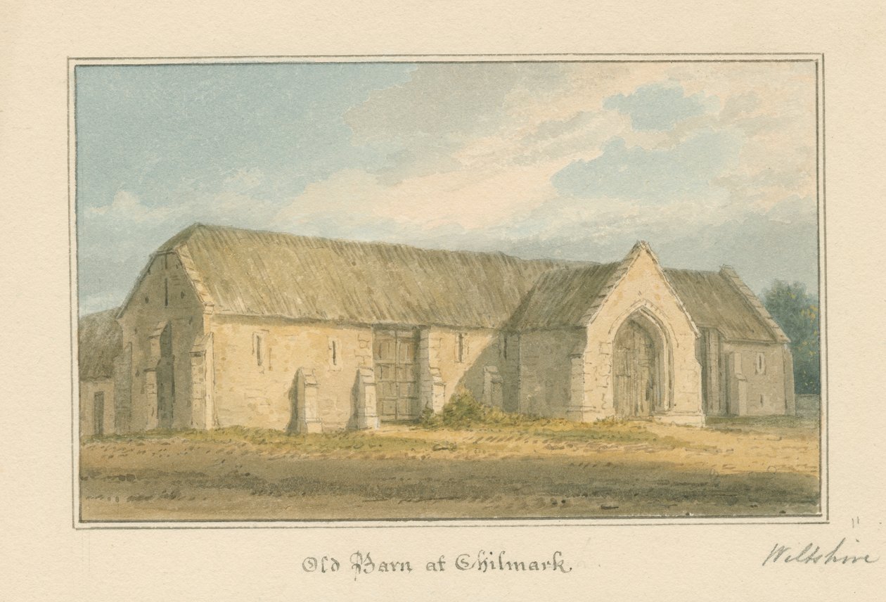Wiltshire - Chilmark - Old Barn, 1817 av John Buckler