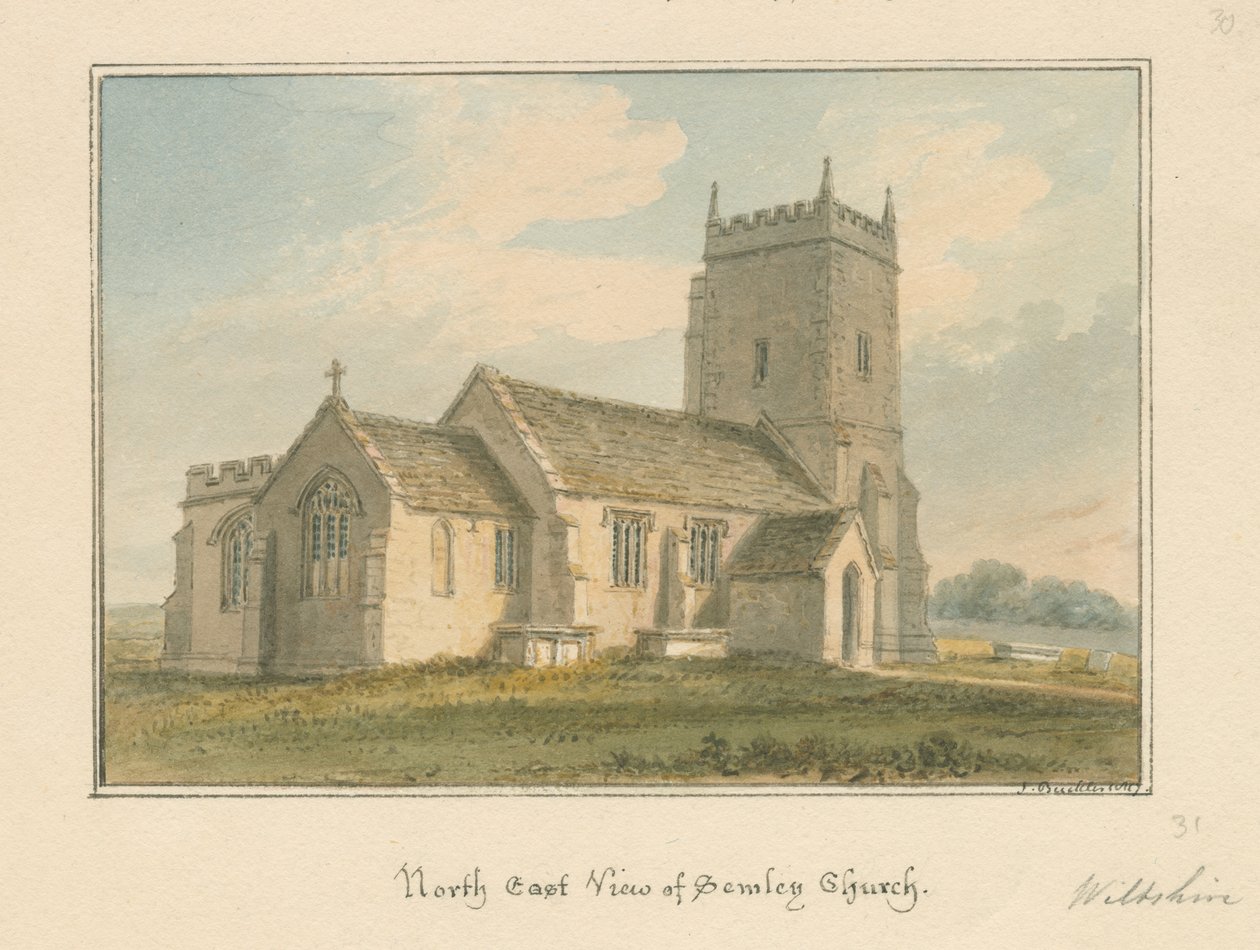Wiltshire - Semley Church, 1817 av John Buckler