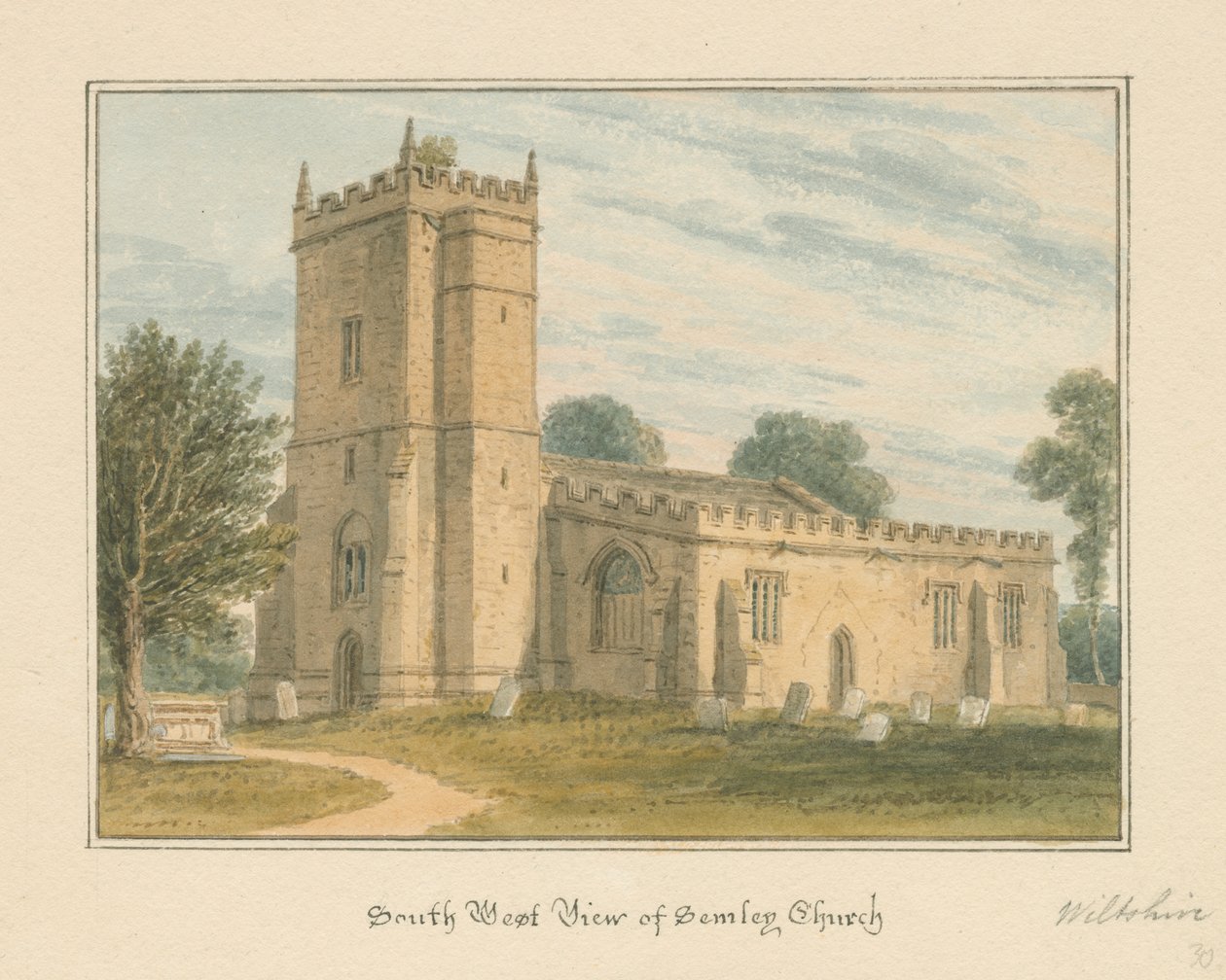 Wiltshire - Semley Church, 1817 av John Buckler