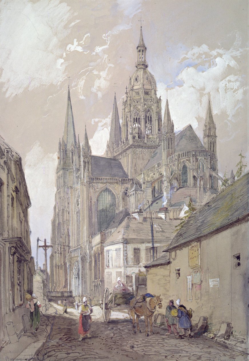 Bayeux katedral, utsikt från sydost av John Burgess