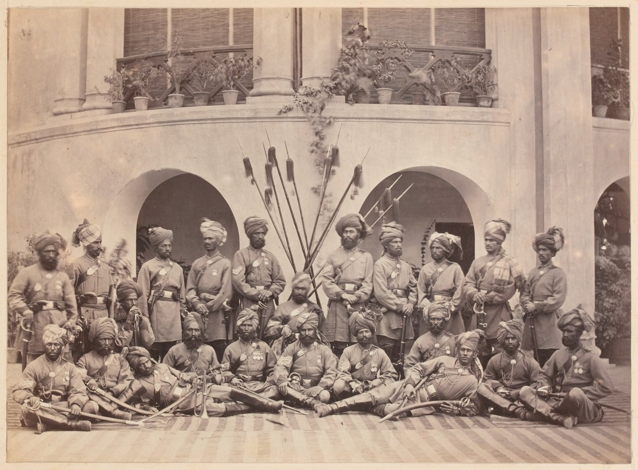 Indiska underofficerare från Guides kavalleriet, 1879 av John Burke