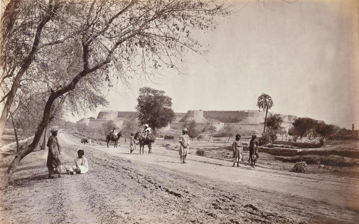 Peshawar Fort och omgivningar, från Jail, ca 1862 (foto) av John Burke