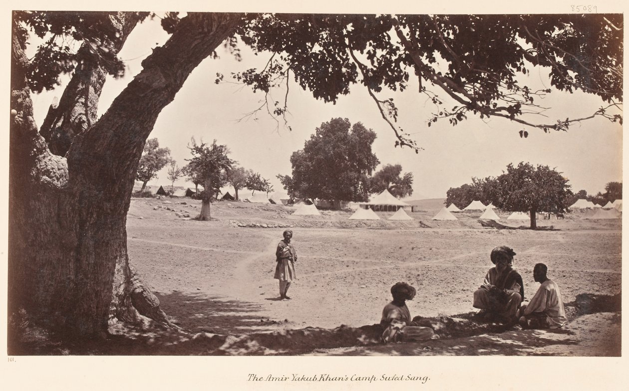 Amir Yakub Khans läger Safed Sang, 1879 av John Burke