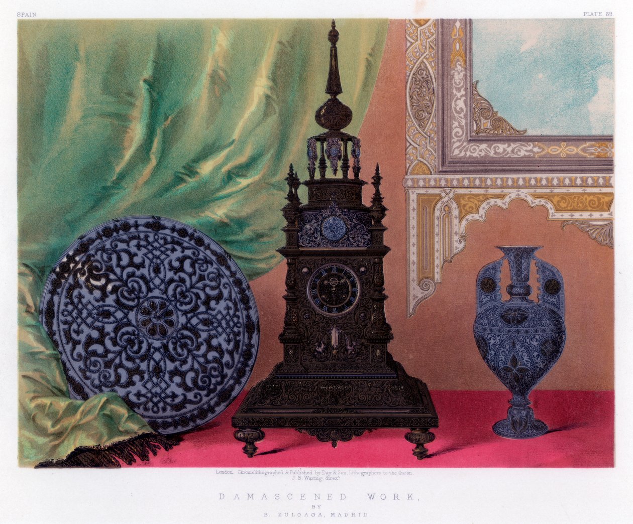 Damascerade verk, 1800-talet. av John Burley Waring