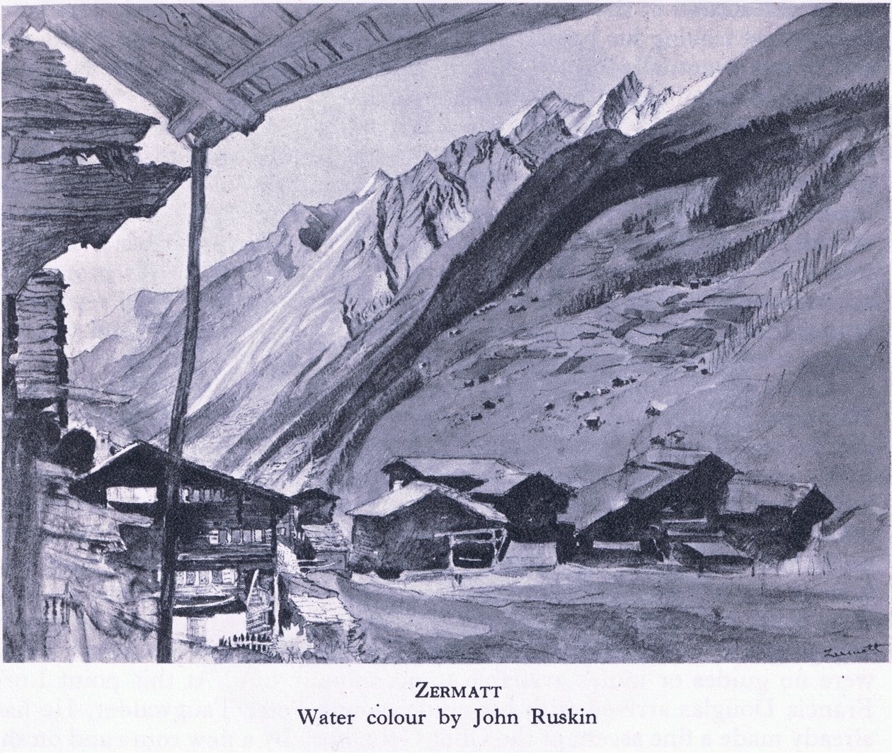 Zermatt, från British Adventure publicerad av Collins, 1947 av John Bushin