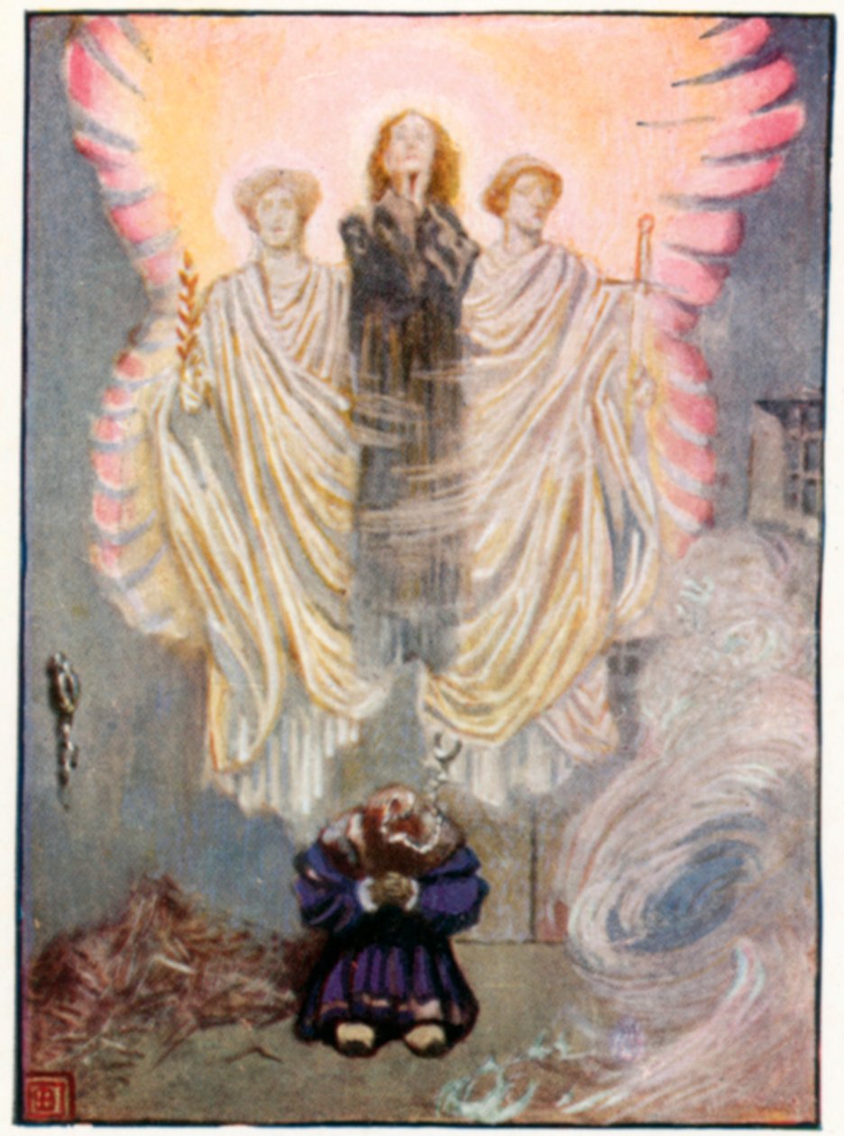 Gounods Faust, akt V scen i (färglitografi) av John Byam Liston Shaw