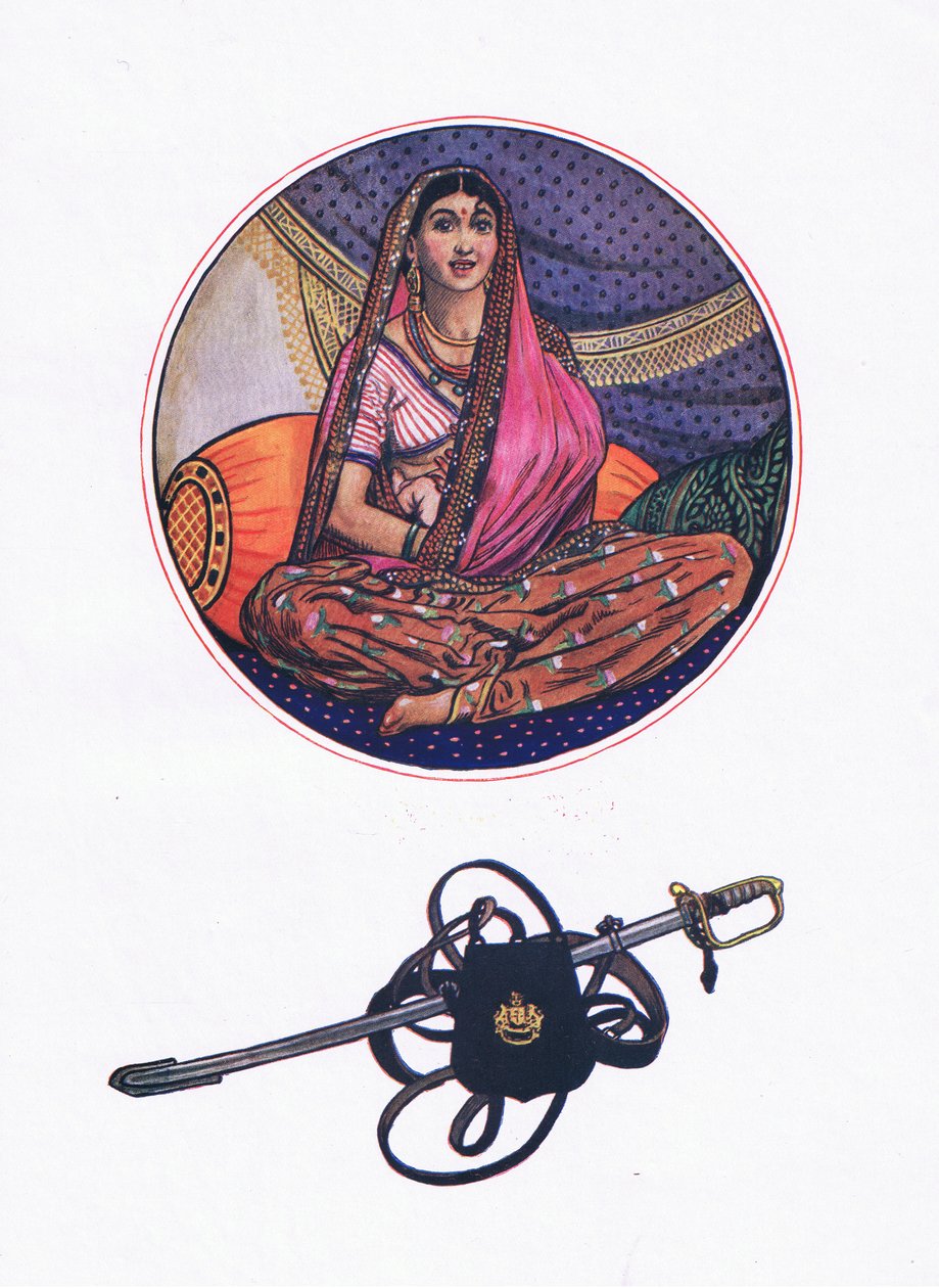 Lalila till Ferengiälskaren, illustration från Kamas trädgård (och andra texter från Indien), 1920 av John Byam Liston Shaw