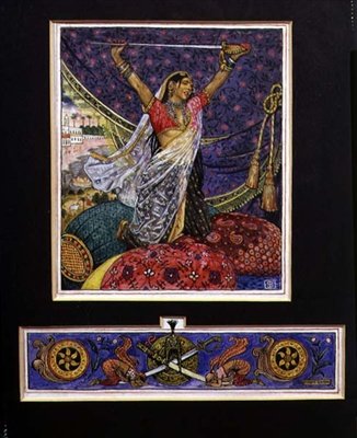 Mindre än dammet, illustration från "The Garden of Kama" av Lawrence Hope (1865-1904) pub. 1912 (akvarell och gouache på papper) av John Byam Liston Shaw