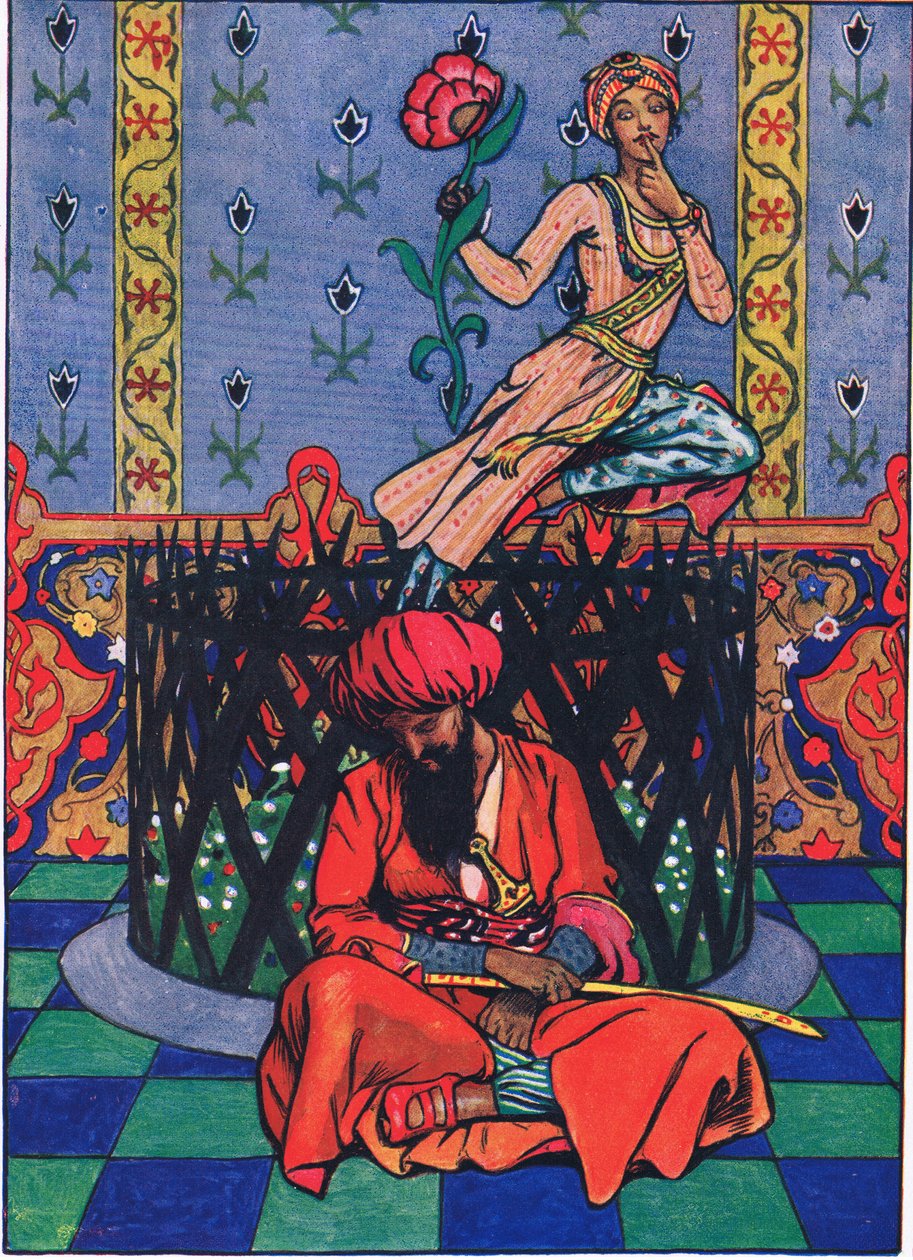Reverie of Ormuz the Persian, illustration från The Garden of Kama (och andra texter från Indien), 1920 av John Byam Liston Shaw