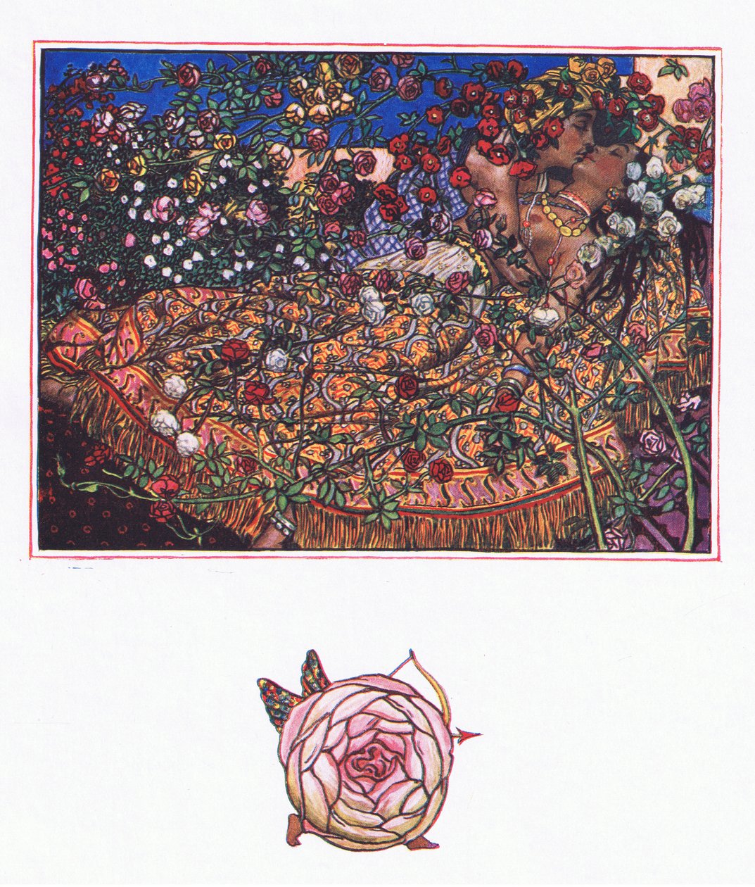 Sång av Gulbaz, illustration från The Garden of Kama (och andra texter från Indien), 1920 av John Byam Liston Shaw