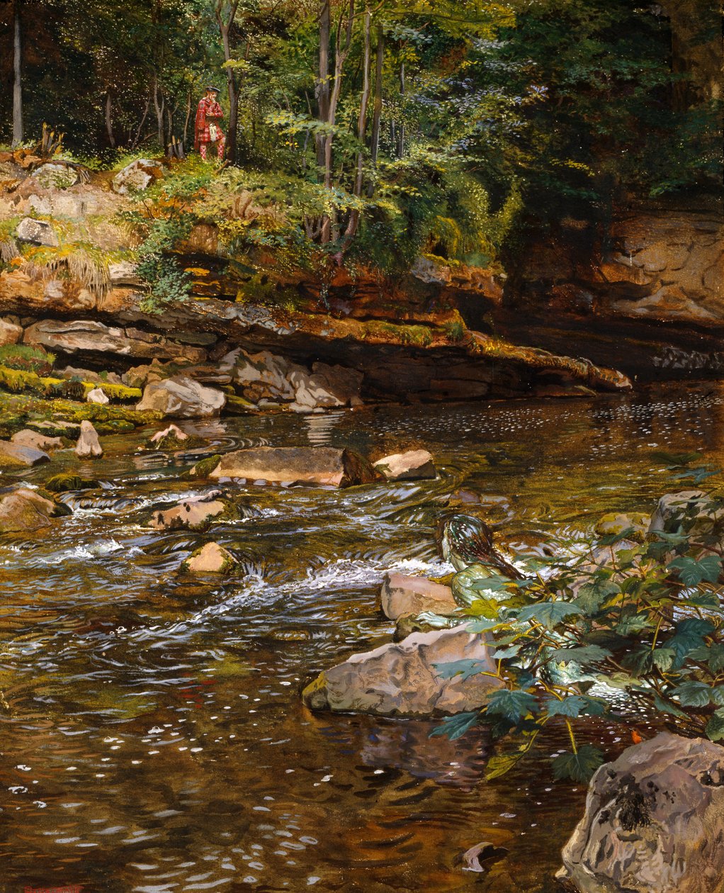 The Kelpie and the Highlander (krita och kroppsfärg på papper) av John Byam Liston Shaw