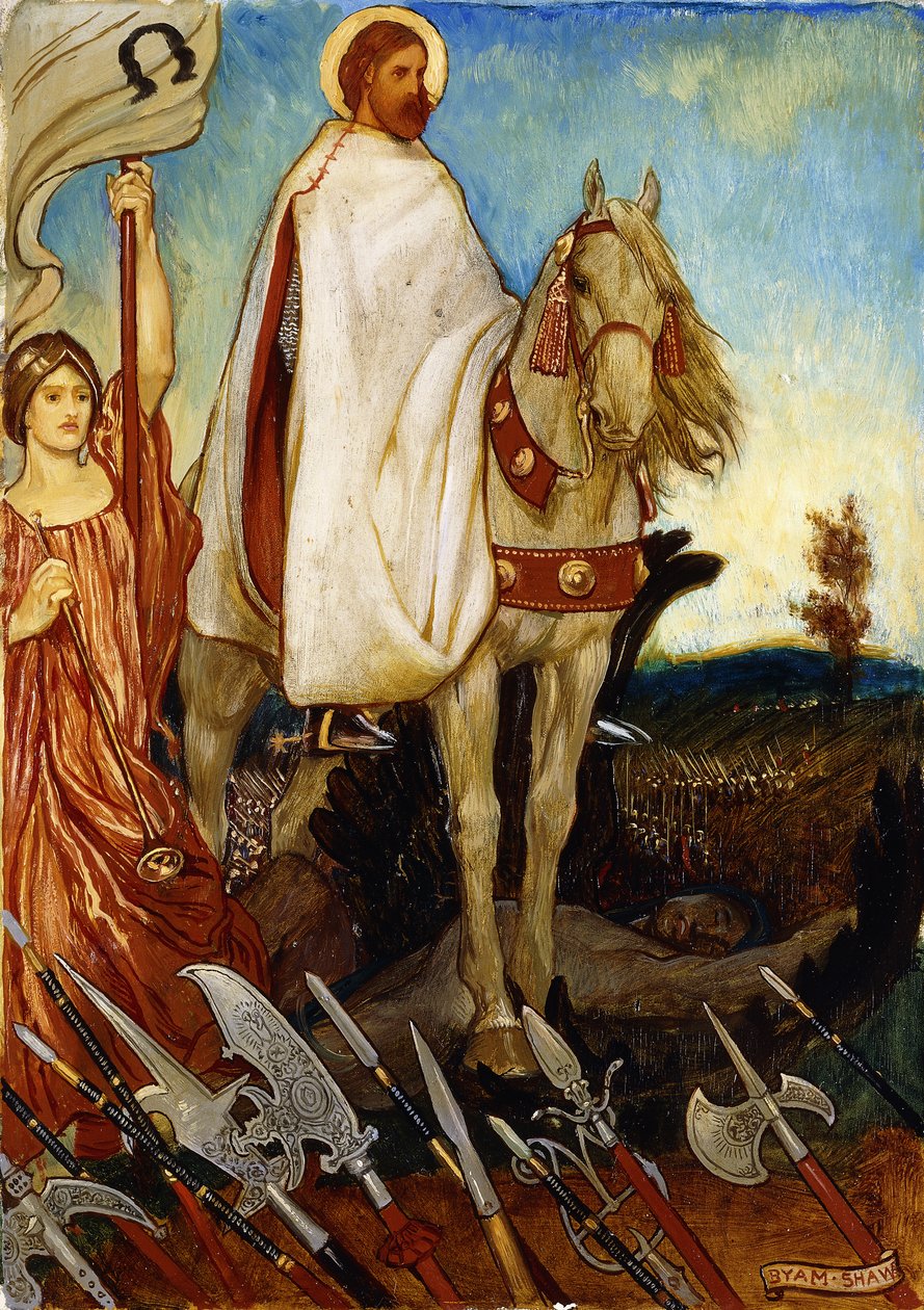 Det finns en stor fältmarskalk, min vän, som ställer upp våra bataljoner; Låt oss till Provdence lita på, och vistas och arbeta på våra stationer", av John Byam Liston Shaw