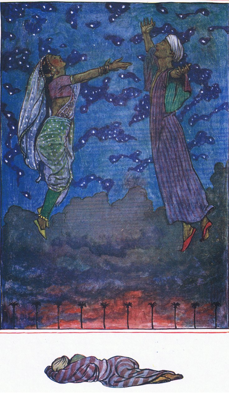 Tre sånger av Zahir-u-Din, illustration från The Garden of Kama (och andra texter från Indien), 1920 av John Byam Liston Shaw