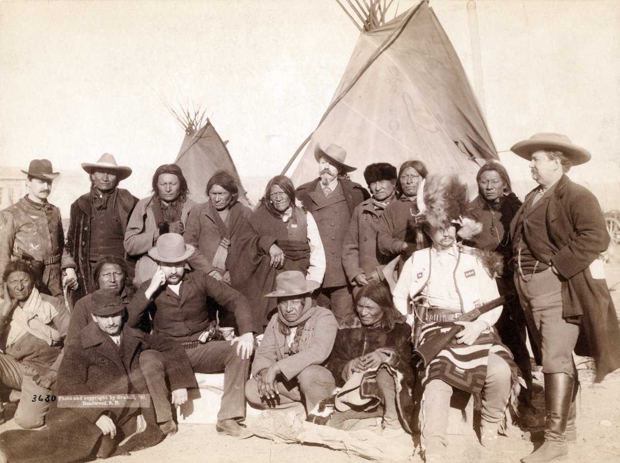 Indiska hövdingar och amerikanska tjänstemän vid Pine Ridge, 1891 av John C. H. Grabill