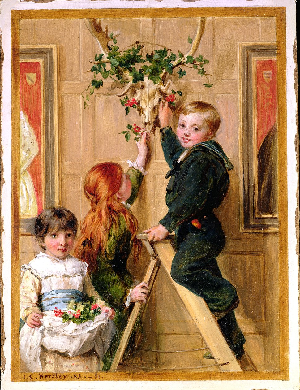 Dekorera med Holly, 1881 av John Callcott Horsley
