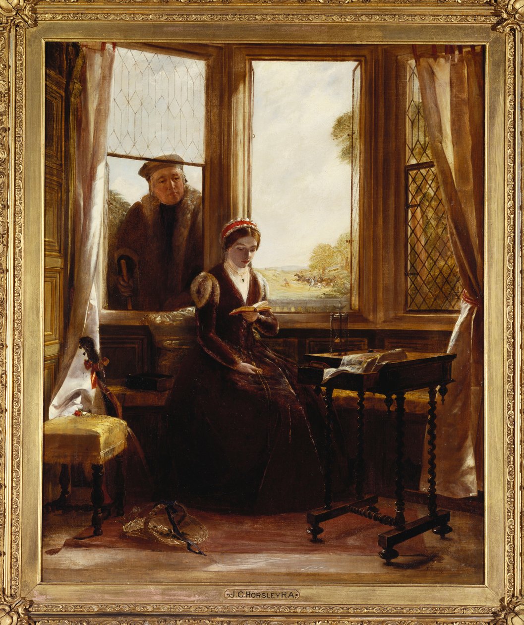 Lady Jane Gray och Roger Ascham, 1853 av John Callcott Horsley