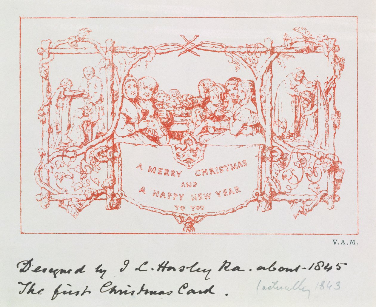 Det första julkortet, av J.C.Horsley, 1843 av John Callcott Horsley