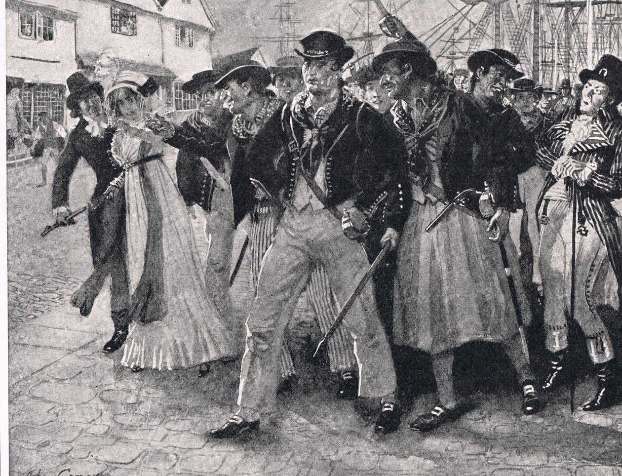 Naval Mutineers Ashore, illustration från 