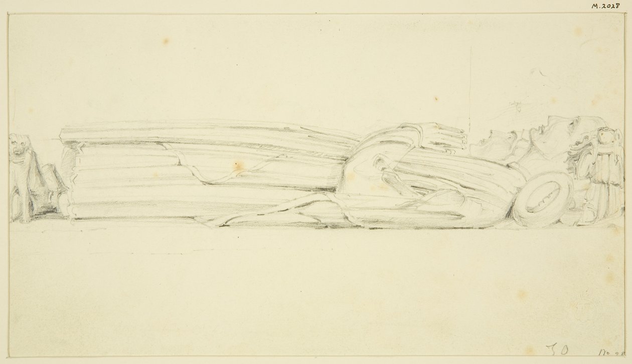 Bild av William Canynges i St Mary Redcliffe (och den andra bilden på baksidan) (penna och akvarell på papper) av John Carter
