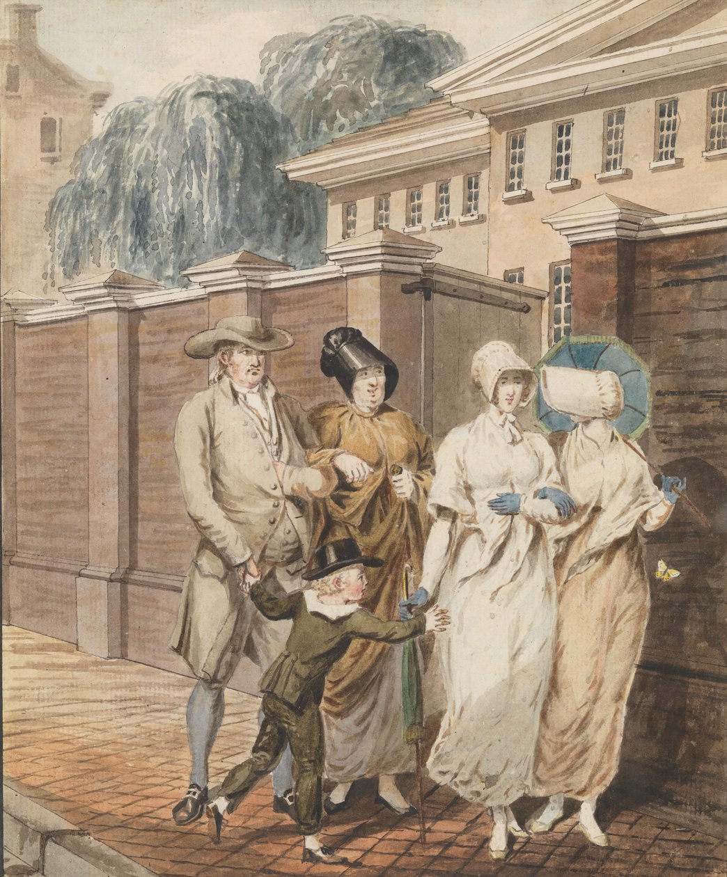 Söndag morgon framför Arch Street Meeting House, Philadelphia, 1811-ca. 1813. av John Carter.