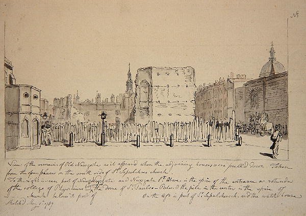 Utsikt över resterna av Old Newgate Prison av John Carter