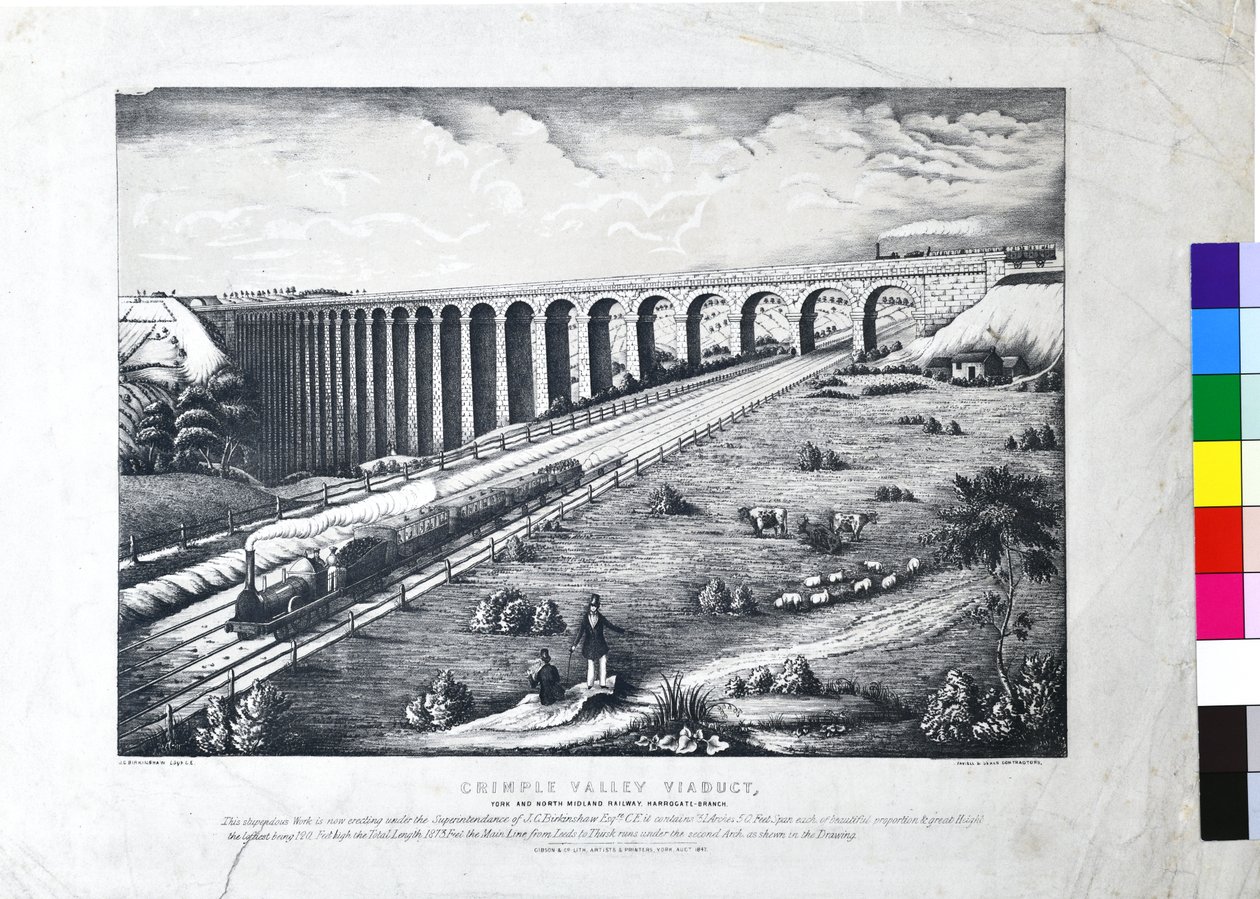 Crimple Valley Viaduct, York och North Midland Railway. Harrogate-grenen av John Cass Birkinshaw
