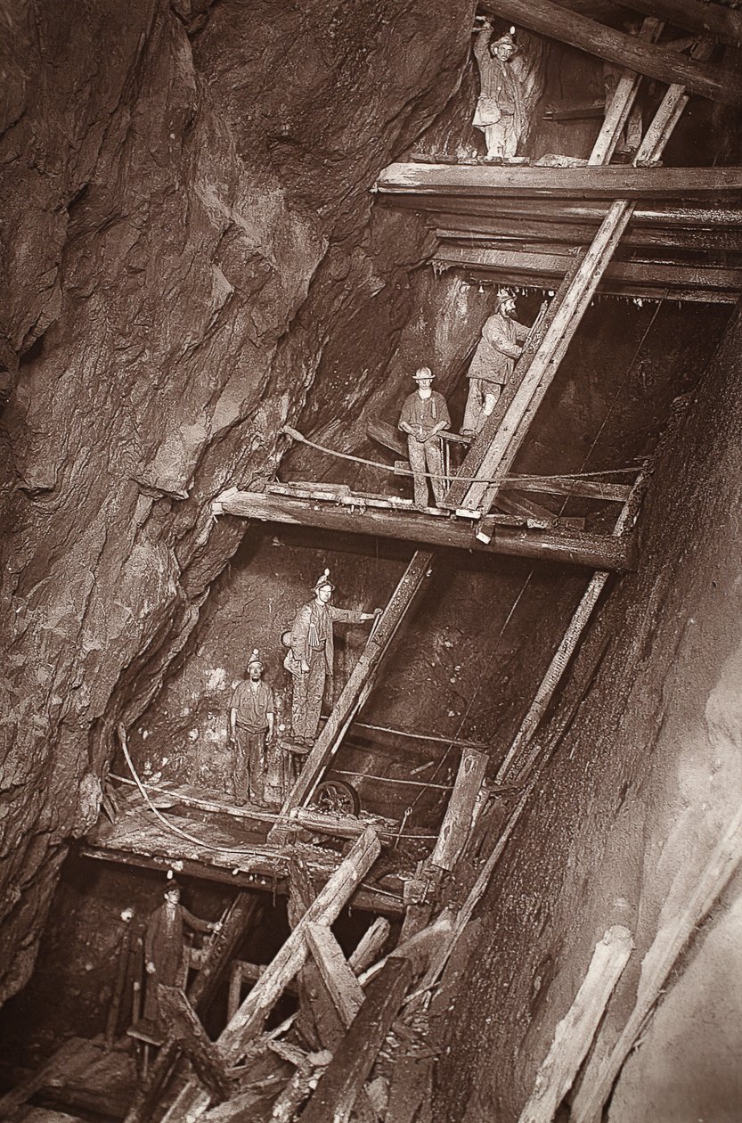 The Man Engine at Dolcoath Mine, illustration från 