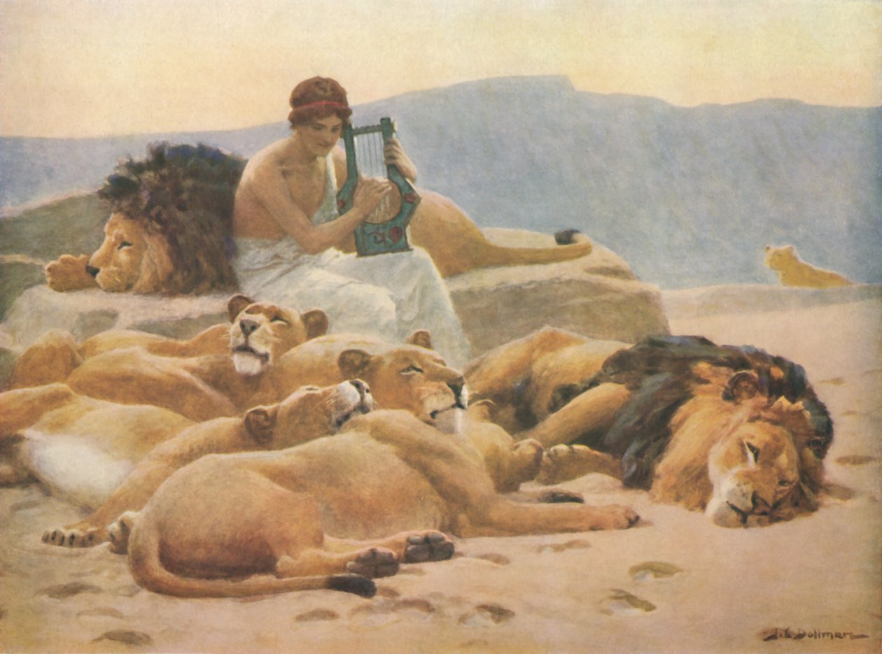 Orpheus and His Lute, sent 1800-tidigt 1900-tal, 1914. av John Charles Dollman