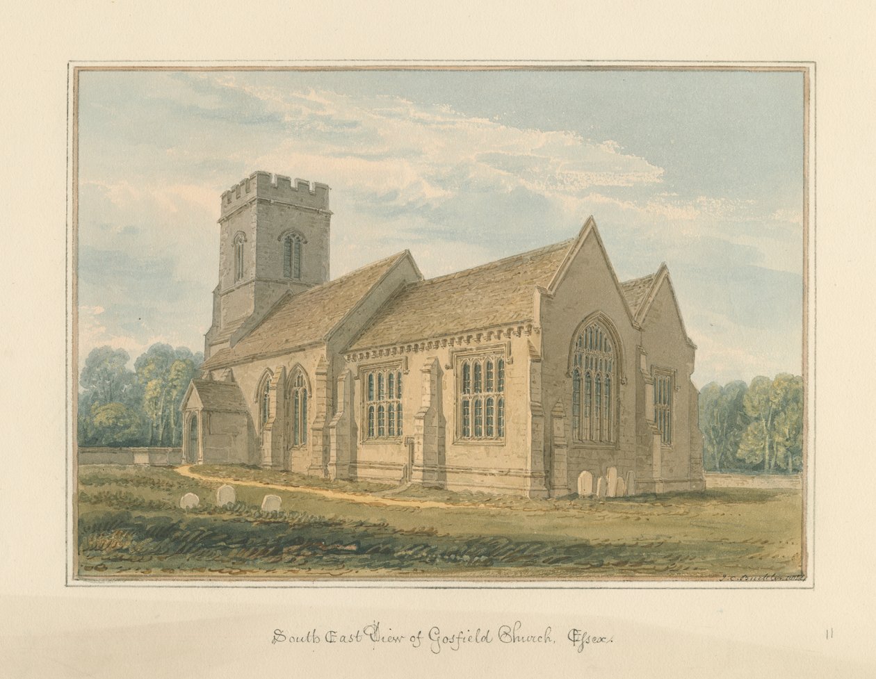 Essex - Gosfield Church av John Chessell Buckler