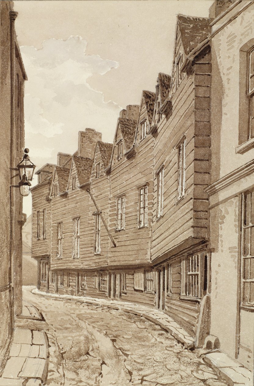 Old Houses in Mill Lane, Bermondsey, 1828, från 