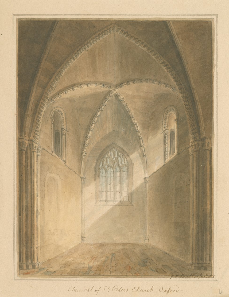 Oxfordshire - Oxford - Interiör av Chancel of St. Peter