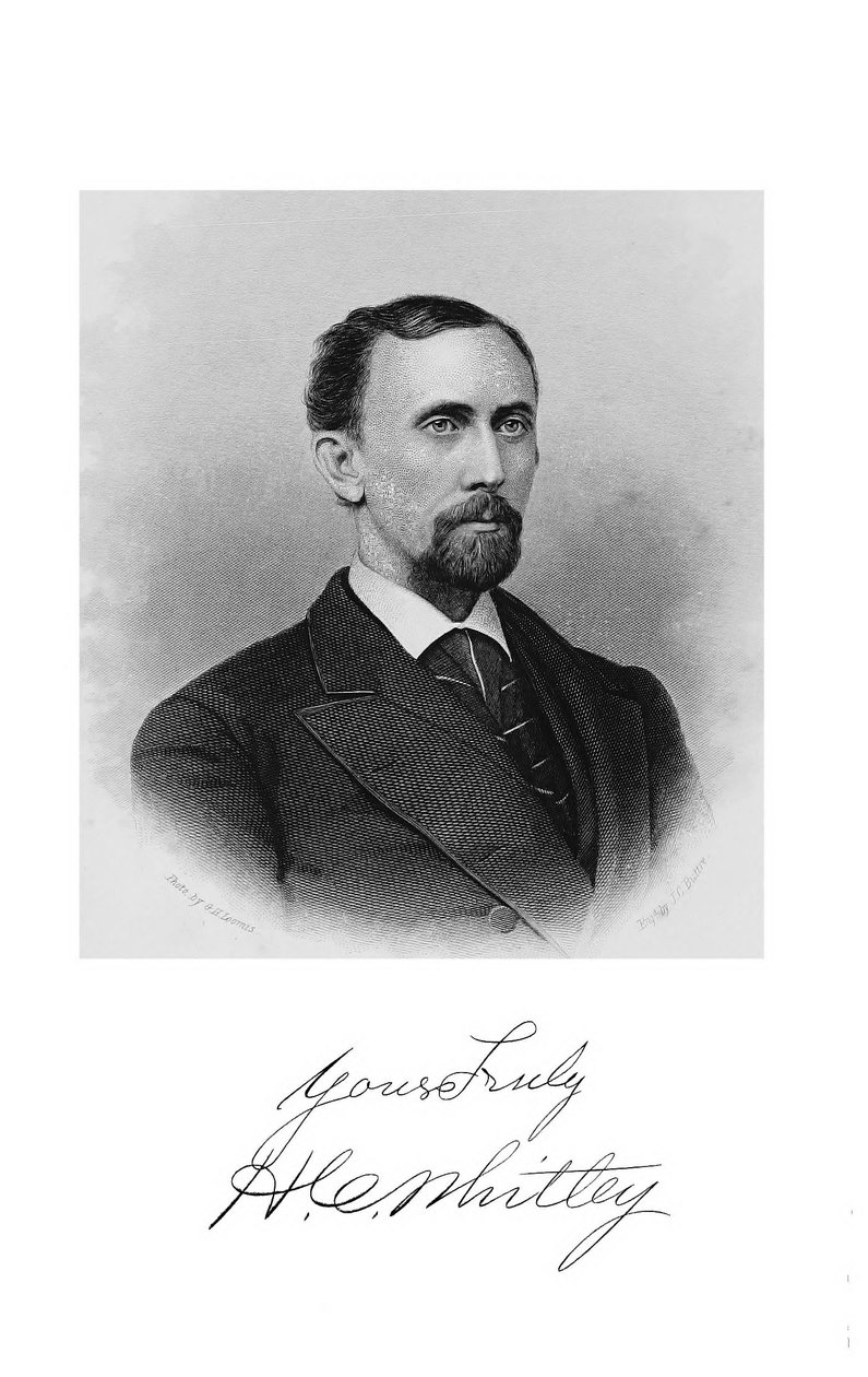Porträtt av Hiram C. Whitley, frontispice från "Tre år med förfalskare, smugglare och boodlebärare" av George Burnham av John Chester Buttre