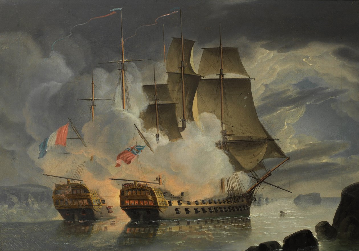 Den rasande striden mellan H.M.S. Mars och franska 