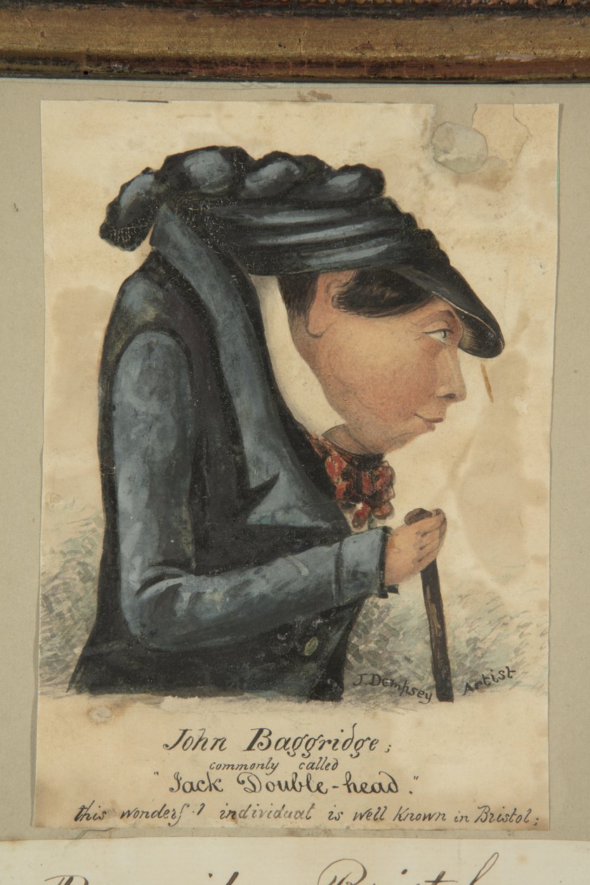 John Baggridge; vanligen kallad "Jack Double-head" (akvarell på papper) av John Church Dempsey