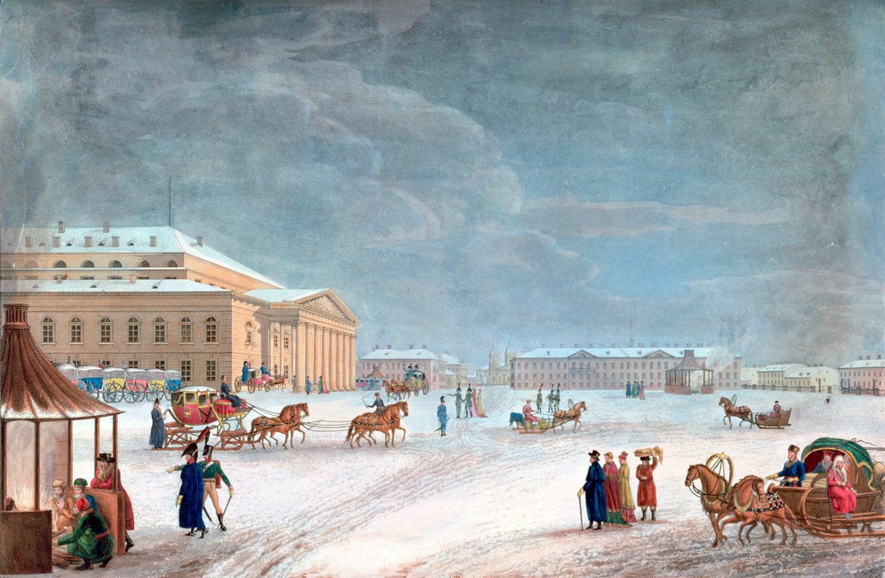 "Square and the Grand Theatre at St Petersburg", 1817 av John Clark