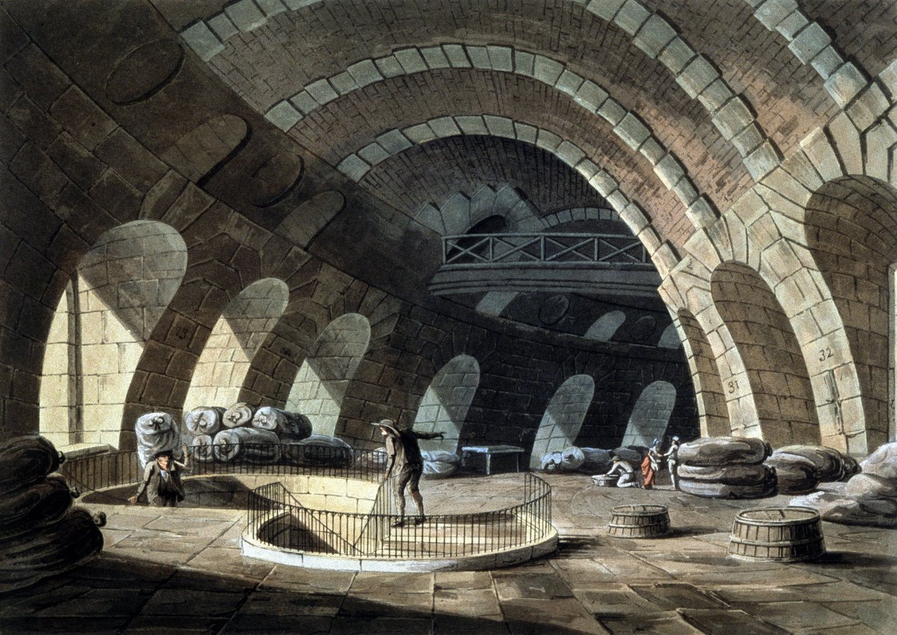 majsbörsen i Paris, gravyr, tidigt 1800-tal av John Claude (after) Nattes