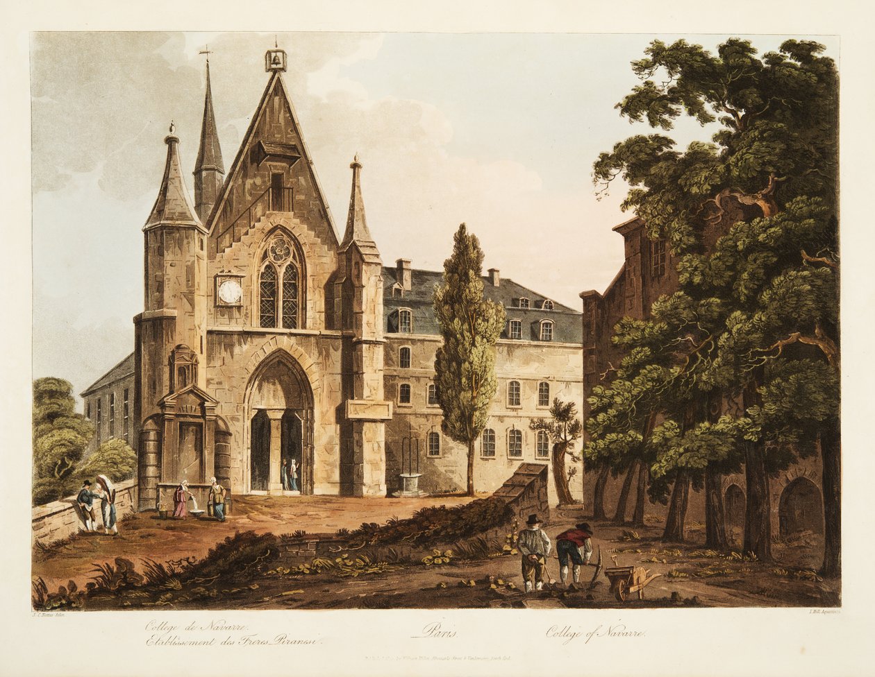 College of Navarre, illustration från Versailles, Paris och Saint Denis, pub. 1806 (akvatint) av John Claude Nattes