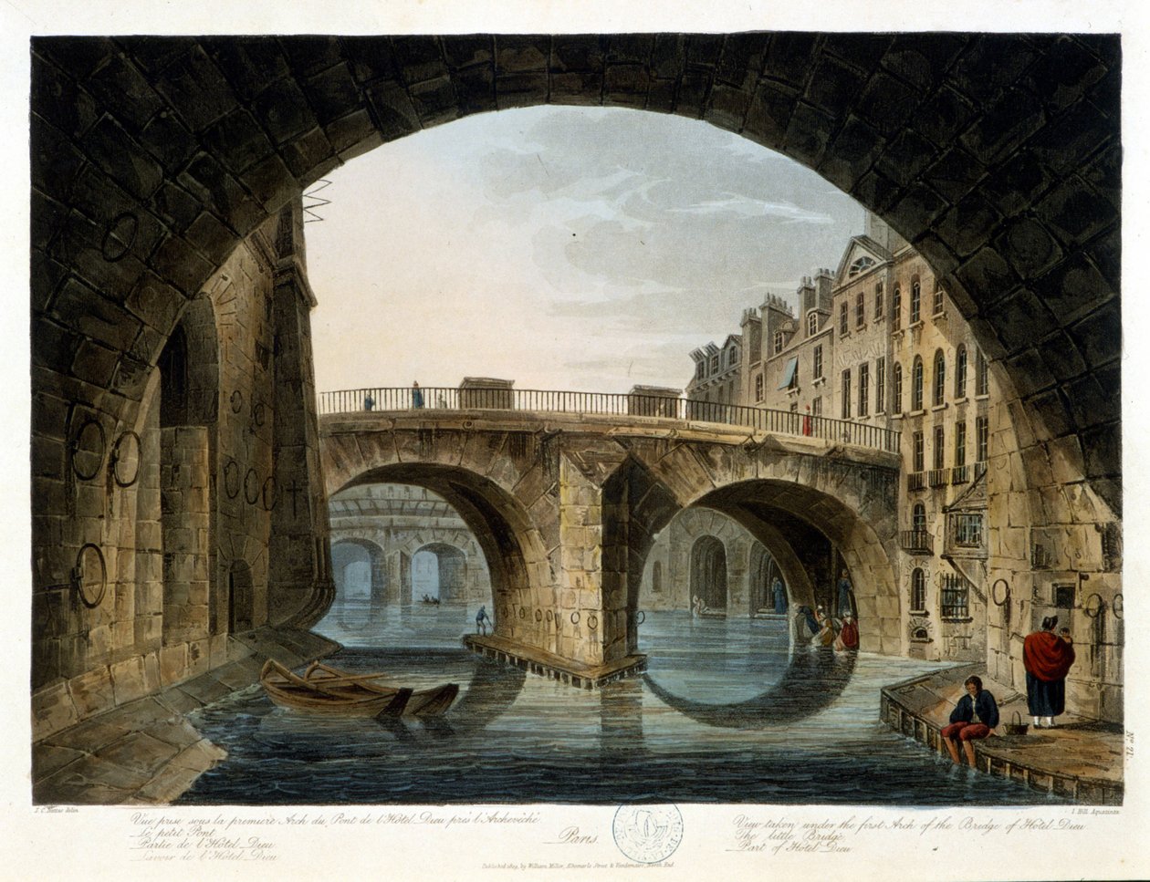 Paris: den lilla bron - i "" Paris sedd av J.C. Mats", red. Miller, London av John Claude Nattes